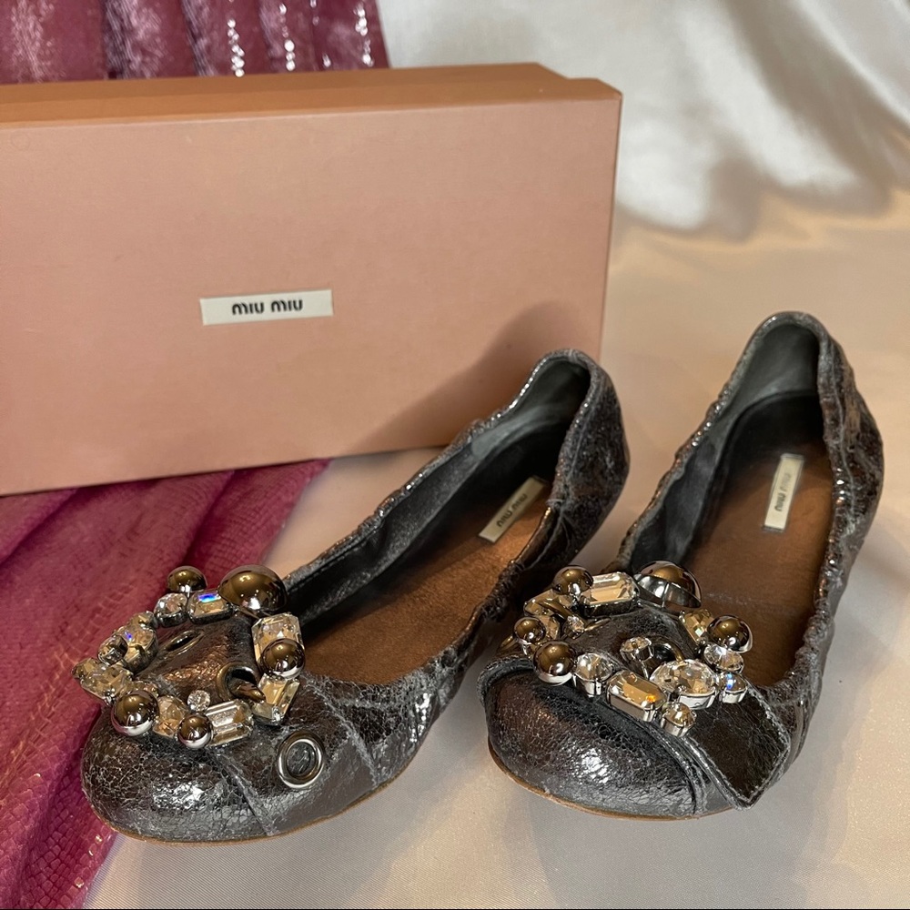 Miu Miu crystal flats